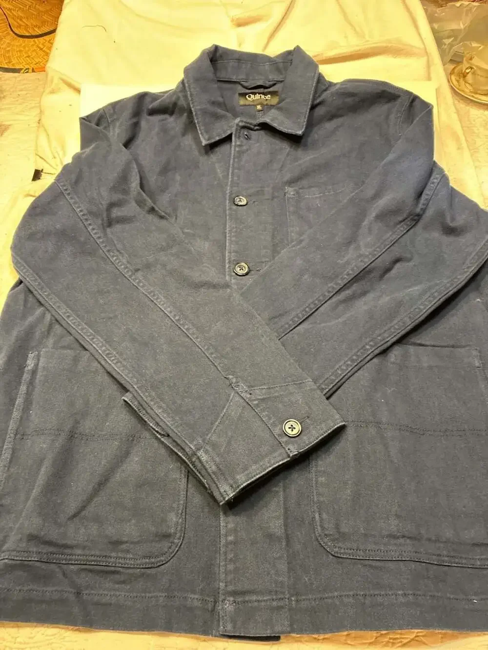 Quince Men's Canvas Chore Jacket in Navy, Size XL